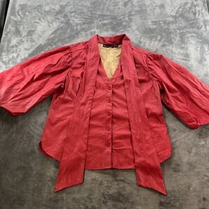 NY&Co Red Faux Leather Shawl‎ Collar Jacket XL Indie Sleaze Retro
